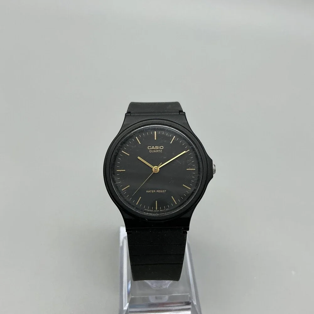 Casio 1330 MQ-24 Mens Watch 34mm Black Dial Case Black Resin Water Resist